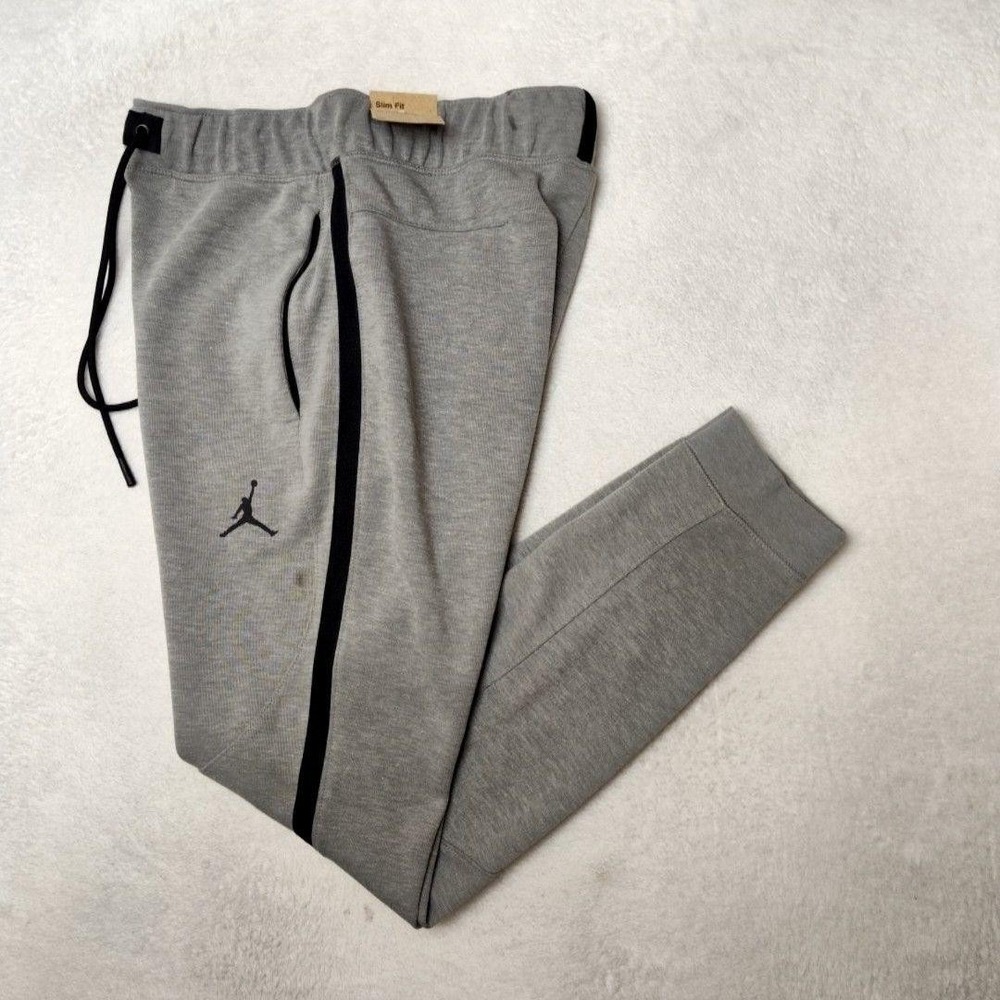 Nike AIr Jordan Jogger‎ Pants Mens Small Gray Slim Workout Gym Zip Pocket DV9785
